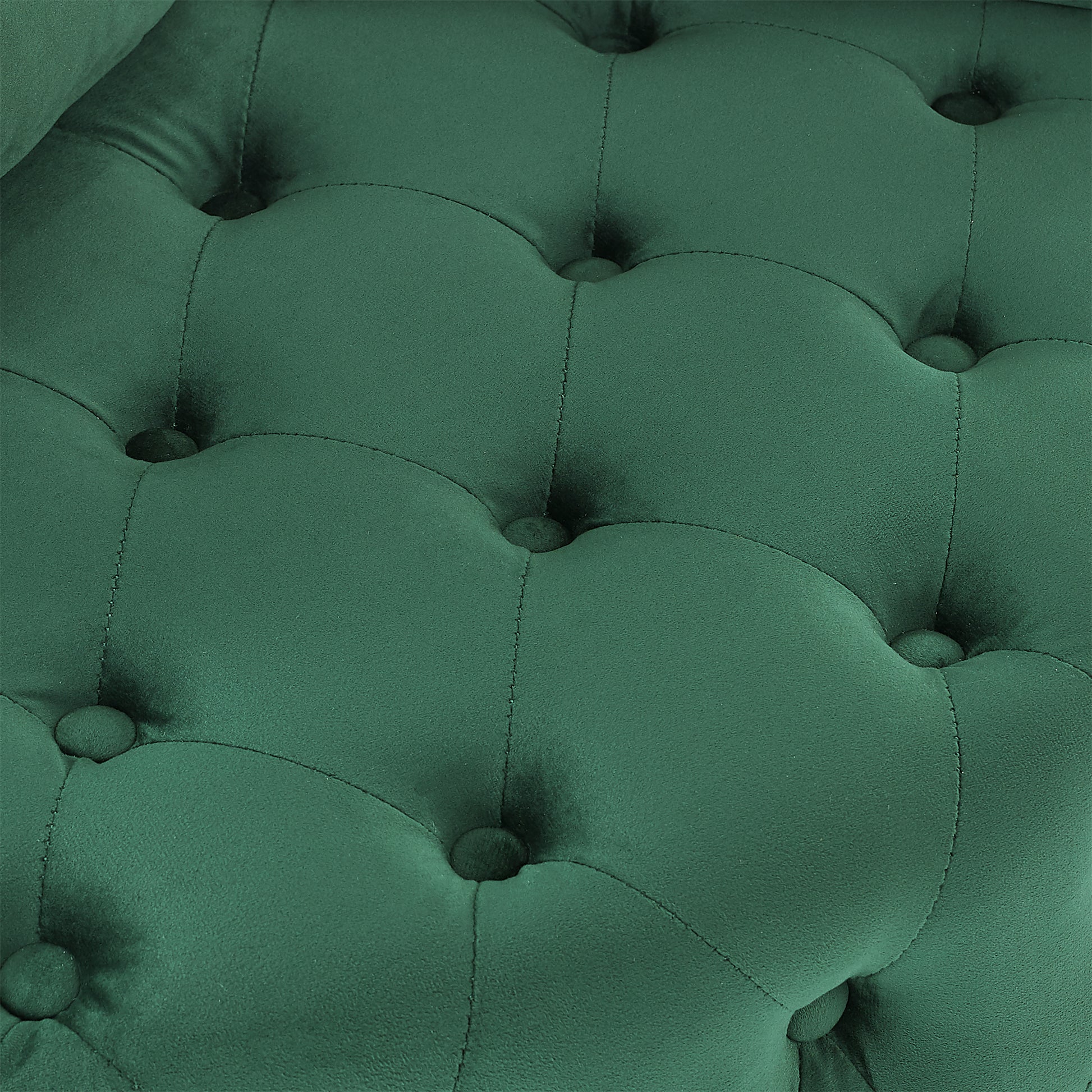 Velvet Upholstered Swivel Chair For Living Room, With Button Tufted Design And Movable Wheels, Including 3 Pillows, Green Green Foam