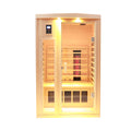 Two Person Indoor Hemlock Sauna Natural Wood Solid Wood