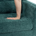 Modern Accent Chair,Chenille Arm Chairs For Living Room,Upholstered Mordern Armchair,Comfy Soft Padded Lounge Chair In Small Space, Bedroom, W Pillow, Solid Wood Leg Blackish Green Blackish Green Light Brown Primary Living Space Modern Rubberwood Foam