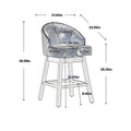 Coolmore Bar Stools Set Of 2 Counter Height Chairs With Footrest For Kitchen, Dining Room And 360 Degree Swivel Coffee Polyester