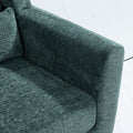 Modern Accent Chair,Chenille Arm Chairs For Living Room,Upholstered Mordern Armchair,Comfy Soft Padded Lounge Chair In Small Space, Bedroom, W Pillow, Solid Wood Leg Blackish Green Blackish Green Light Brown Primary Living Space Modern Rubberwood Foam