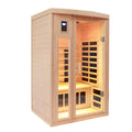 Two Person Indoor Hemlock Sauna Natural Wood Solid Wood