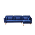 Bule Right Noble Concubine Variable Bed Sofa Living Room Folding Sofa,Right Noble Concubine Blue Foam Velvet 4 Seat