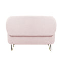 Pink Storage Ottoman Bench For End Of Bed Gold Legs, Modern Grey Faux Fur Entryway Bench Upholstered Padded With Storage For Living Room Bedroom Pink Faux Fur