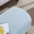 Blue Storage Ottoman Bench For End Of Bed Gold Legs, Modern Grey Faux Fur Entryway Bench Upholstered Padded With Storage For Living Room Bedroom Blue Faux Fur