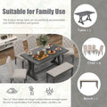 6 Piece Farmhouse Dining Table Set, Rectangular Trestle Table And 4 Upholstered Chairs & Bench For Dining Room Antique Gray Antique Gray Solid Wood