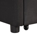 Pull Out Sofa Sleeper 3 In 1 With 2 Wing Table And Usb Charge For Nap Line Fabric For Living Room Recreation Room Black Black Foam Linen