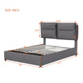 Upholstered Platform Bed With A Hydraulic Storage System, Queen Size, Gray Gray Velvet