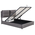 Upholstered Platform Bed With A Hydraulic Storage System, Full Size, Gray Gray Velvet