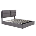 Upholstered Platform Bed With A Hydraulic Storage System, Full Size, Gray Gray Velvet