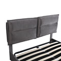 Upholstered Platform Bed With A Hydraulic Storage System, Full Size, Gray Gray Velvet