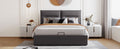 Upholstered Platform Bed With A Hydraulic Storage System, Queen Size, Gray Gray Velvet