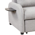 Pull Out Sofa Sleeper 3 In 1 With 2 Wing Table And Usb Charge For Nap Line Fabric For Living Room Recreation Room Grey Gray Foam Linen