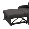 Pull Out Sofa Sleeper 3 In 1 With 2 Wing Table And Usb Charge For Nap Line Fabric For Living Room Recreation Room Black Black Foam Linen