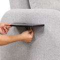 Pull Out Sofa Sleeper 3 In 1 With 2 Wing Table And Usb Charge For Nap Line Fabric For Living Room Recreation Room Grey Gray Foam Linen
