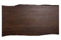 63 Inches Live Edge Dining Table Dark Brown Solid Wood