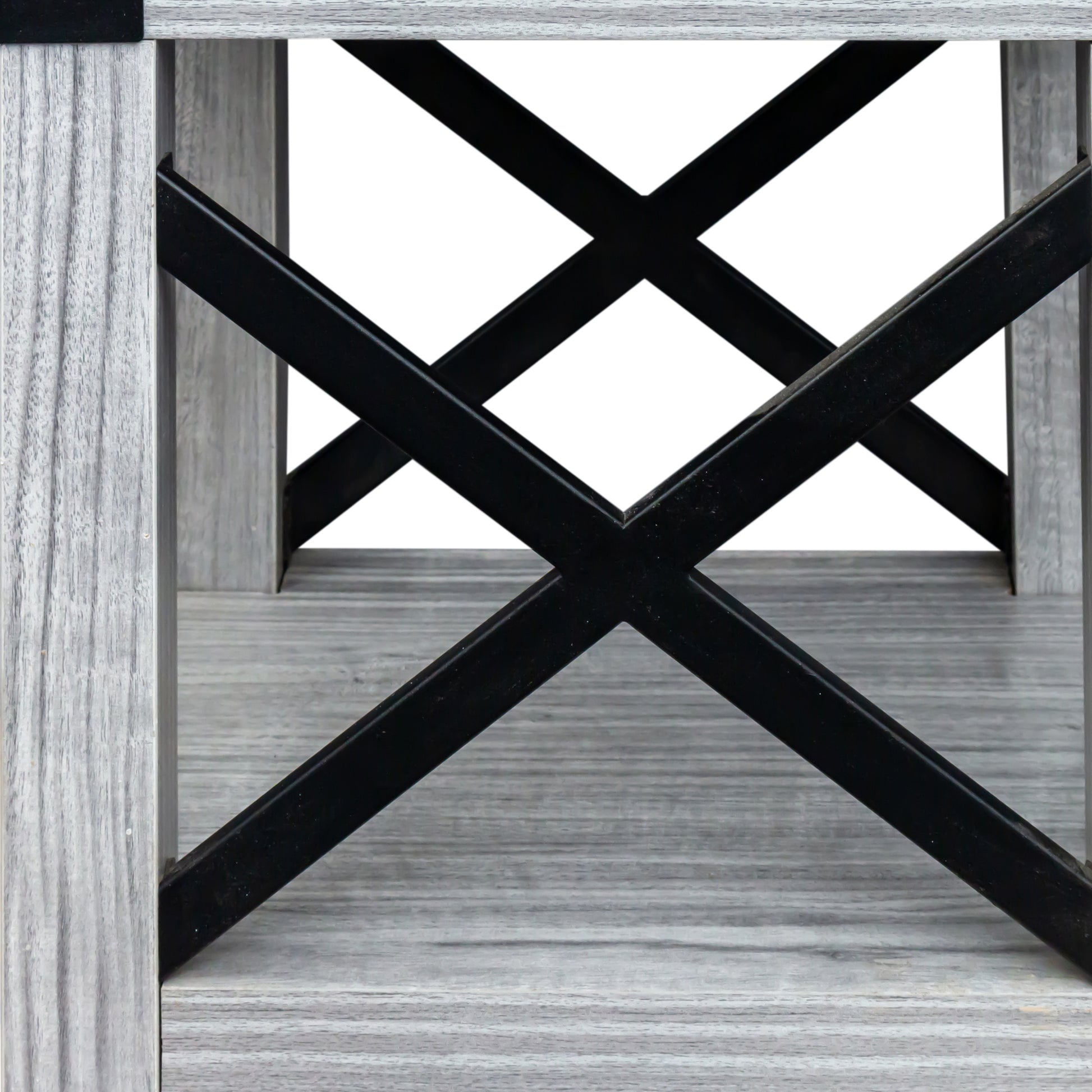 End Table Plaid Grey Oak Mdf Steel