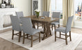 Mid Century Solid Wood 7 Piece Dining Table Set Extendable Kitchen Table Set With Upholstered Chairs And 12