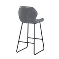 Set Of 2, Leather Bar Chair With High Density Sponge, Pu Chair Counter Height Pub Kitchen Stools For Dining Room,Homes,Bars, Kitchens,Gray Gray Pu