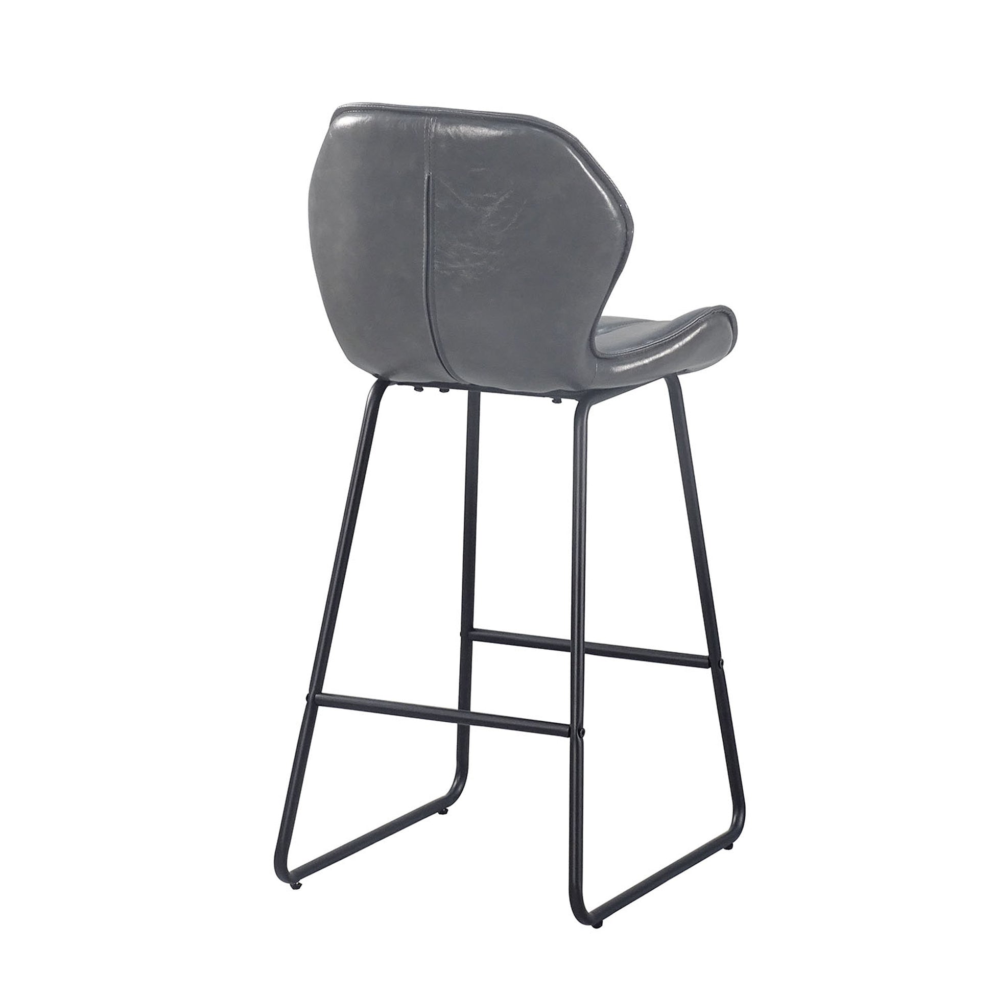 Set Of 2, Leather Bar Chair With High Density Sponge, Pu Chair Counter Height Pub Kitchen Stools For Dining Room,Homes,Bars, Kitchens,Gray Gray Pu
