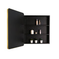 24X30 Inch Gold Metal Framed Wall Mount Or Recessed Bathroom Medicine Cabinet With Mirror Gold Matte Black 1 2 24 To 35 In 24 To 31 In Removable Shelf Bathroom Classic Less Than 5 Inches Aluminium Powder Coated