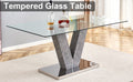 Large Modern Minimalist Rectangular Glass Dining Table For 4 8 People With 0.39