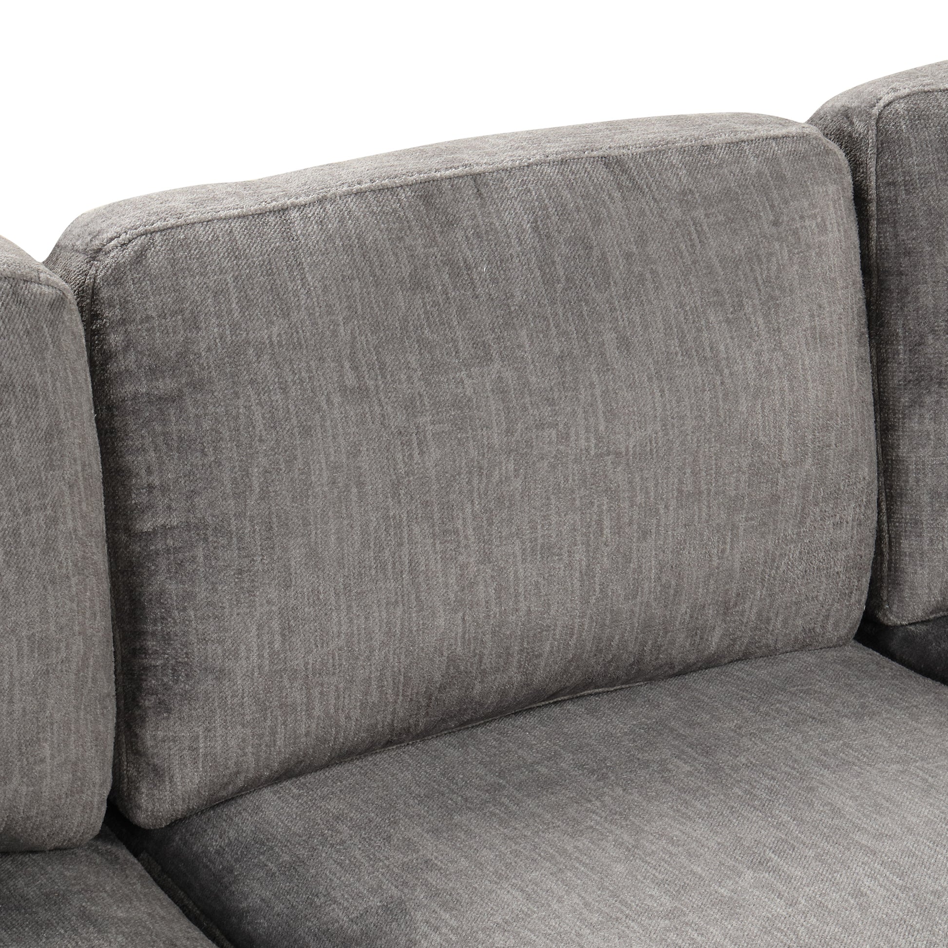 122.1" *91.3" 4Pcs Sectional Sofa With Ottoman With Right Side Chaise Velvet Fabric Dark Gray Dark Grey Foam Velvet