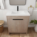 30 Inch Freestanding Bathroom Vanity With White Resin Sink & 2 Soft Close Cabinet Doors Bvb02430Plo Grb3040 Plain Light Oak 2 Bathroom Freestanding Plywood