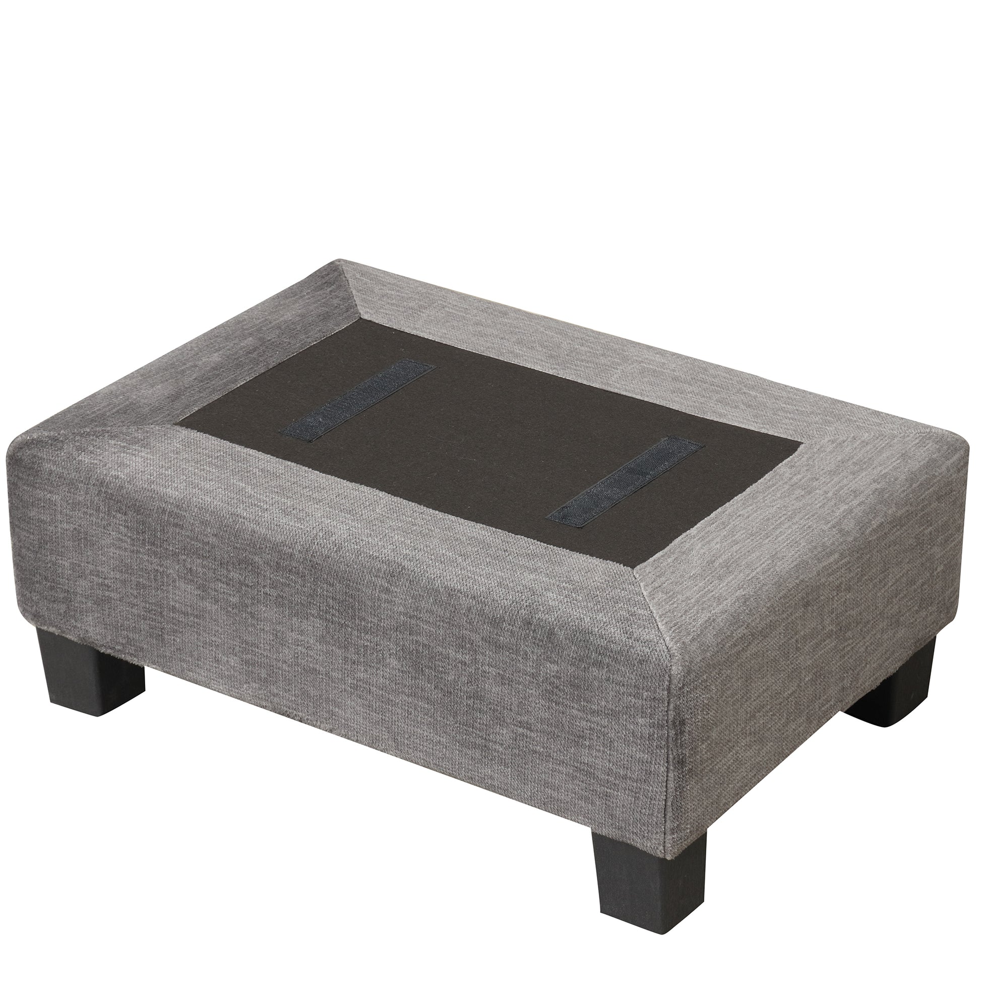 122.1" *91.3" 4Pcs Sectional Sofa With Ottoman With Right Side Chaise Velvet Fabric Dark Gray Dark Grey Foam Velvet
