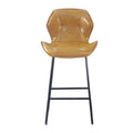 Set Of 2, Leather Bar Chair With High Density Sponge, Pu Chair Counter Height Pub Kitchen Stools For Dining Room,Homes,Bars, Kitchens,Brown Brown Pu