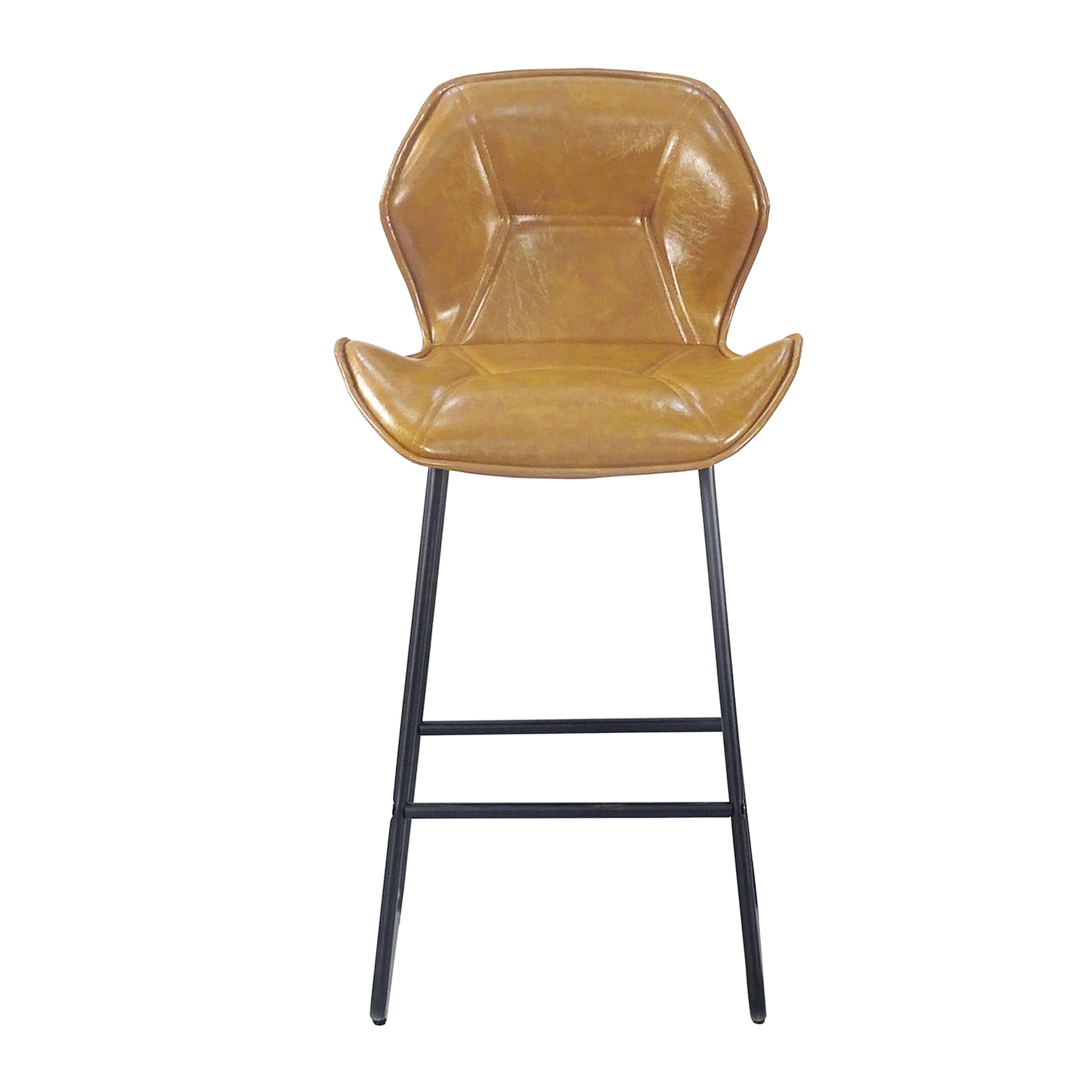 Set Of 2, Leather Bar Chair With High Density Sponge, Pu Chair Counter Height Pub Kitchen Stools For Dining Room,Homes,Bars, Kitchens,Brown Brown Pu