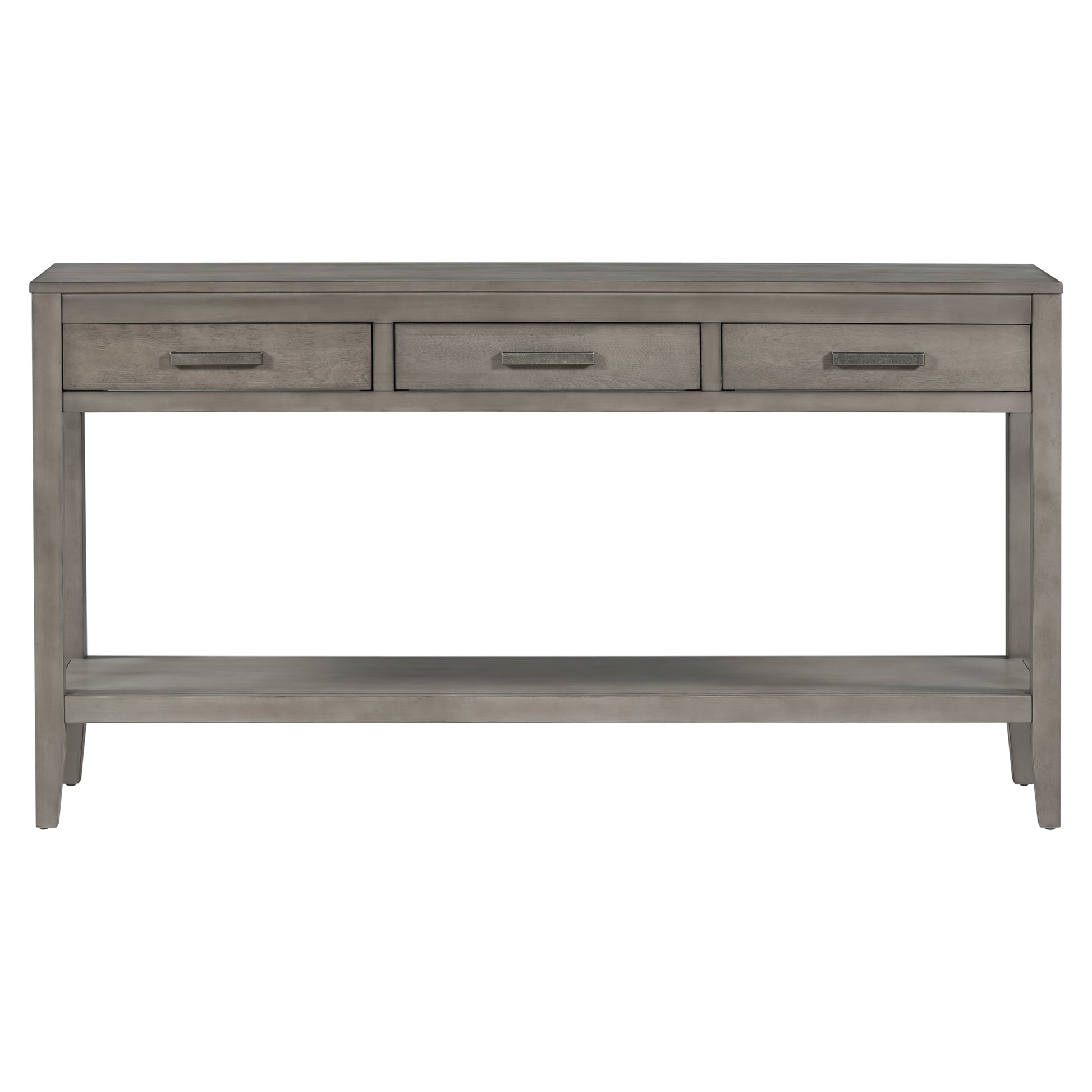 Contemporary 3 Drawer Console Table With 1 Shelf, Entrance Table For Entryway, Hallway, Living Room, Foyer, Corridor Gray Primary Living Space American Design Mdf