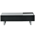 Multi Functional Coffee Table With Lifted Tabletop, Contemporary Cocktail Table With Metal Frame Legs, High Gloss Surface Dining Table For Living Room, Black Black Soft Close Drawers Primary Living Space Contemporary Manual Freestanding Rectangular Hutch