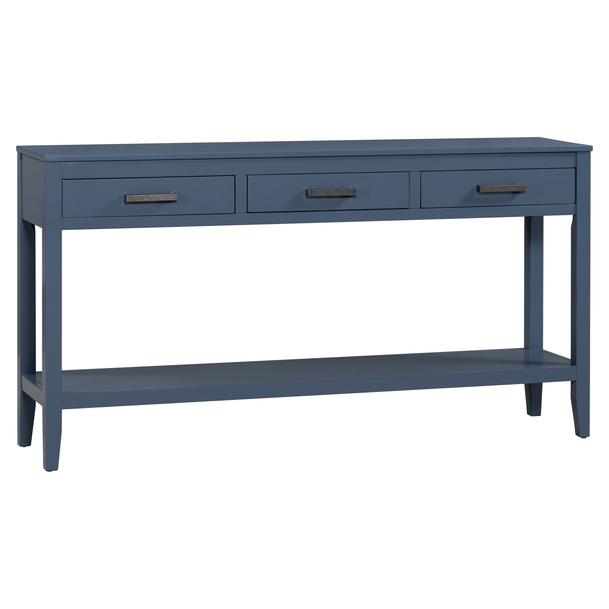 Contemporary 3 Drawer Console Table With 1 Shelf, Entrance Table For Entryway, Hallway, Living Room, Foyer, Corridor Navy Blue Primary Living Space American Design Mdf