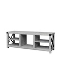 61'' Media Console Plaid Grey Oak Mdf Steel