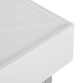 Multi Functional Coffee Table With Lifted Tabletop, Contemporary Cocktail Table With Metal Frame Legs, High Gloss Surface Dining Table For Living Room, White White Soft Close Drawers Primary Living Space Contemporary Manual Freestanding Rectangular Hutch