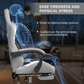 Yssoa Racing Video Backrest And Seat Height Recliner Gaming Office High Back Computer Ergonomic Adjustable Swivel Chair, With Footrest, Grey White Gray Leather