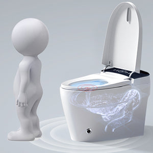 St Gp 01 Smart Toilet With Heated Bidet Seat, Portable Toilet With Bidet Built In Auto Open&Close, Auto Dual Flush,Bidet Toilet With Dryer And Warm Water,Tankless Toilet In 1.28Gpf,White White Bathroom Ceramic