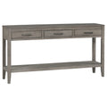 Contemporary 3 Drawer Console Table With 1 Shelf, Entrance Table For Entryway, Hallway, Living Room, Foyer, Corridor Gray Primary Living Space American Design Mdf