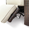 Outdoor Recliner, Automatic Adjustable Wicker Lounge Recliner Chair With Comfy Thicken Cushion, All Weather Aluminum Frame, Brown Wicker Beige Cushion Yes Lounge Beige Brown Rust Resistant Frame Fade Resistant Cushion Garden & Outdoor Classic Complete
