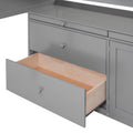 Loft Bed With Rolling Cabinet And Desk Gray Gray Solid Wood Mdf