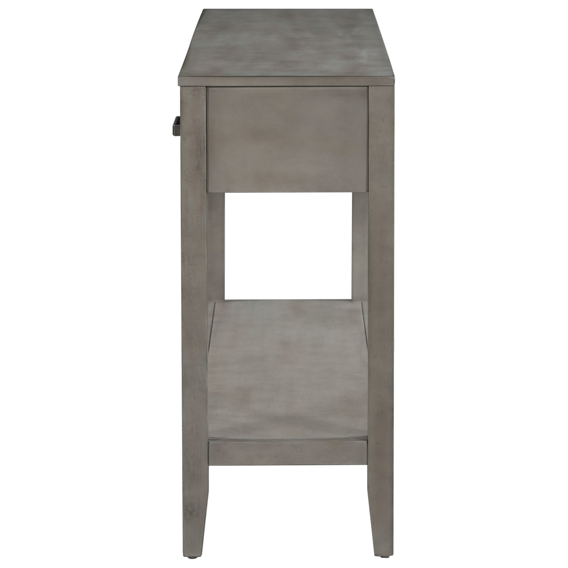 Contemporary 3 Drawer Console Table With 1 Shelf, Entrance Table For Entryway, Hallway, Living Room, Foyer, Corridor Gray Primary Living Space American Design Mdf