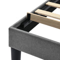 Light Grey Bed Frame With Adjustable Border Headboard Queen Size Box Spring Not Required Queen Light Grey Iron Light Brown Bedroom Modern Bed Frame Polyester Iron