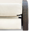 Outdoor Recliner, Automatic Adjustable Wicker Lounge Recliner Chair With Comfy Thicken Cushion, All Weather Aluminum Frame, Brown Wicker Beige Cushion Yes Lounge Beige Brown Rust Resistant Frame Fade Resistant Cushion Garden & Outdoor Classic Complete