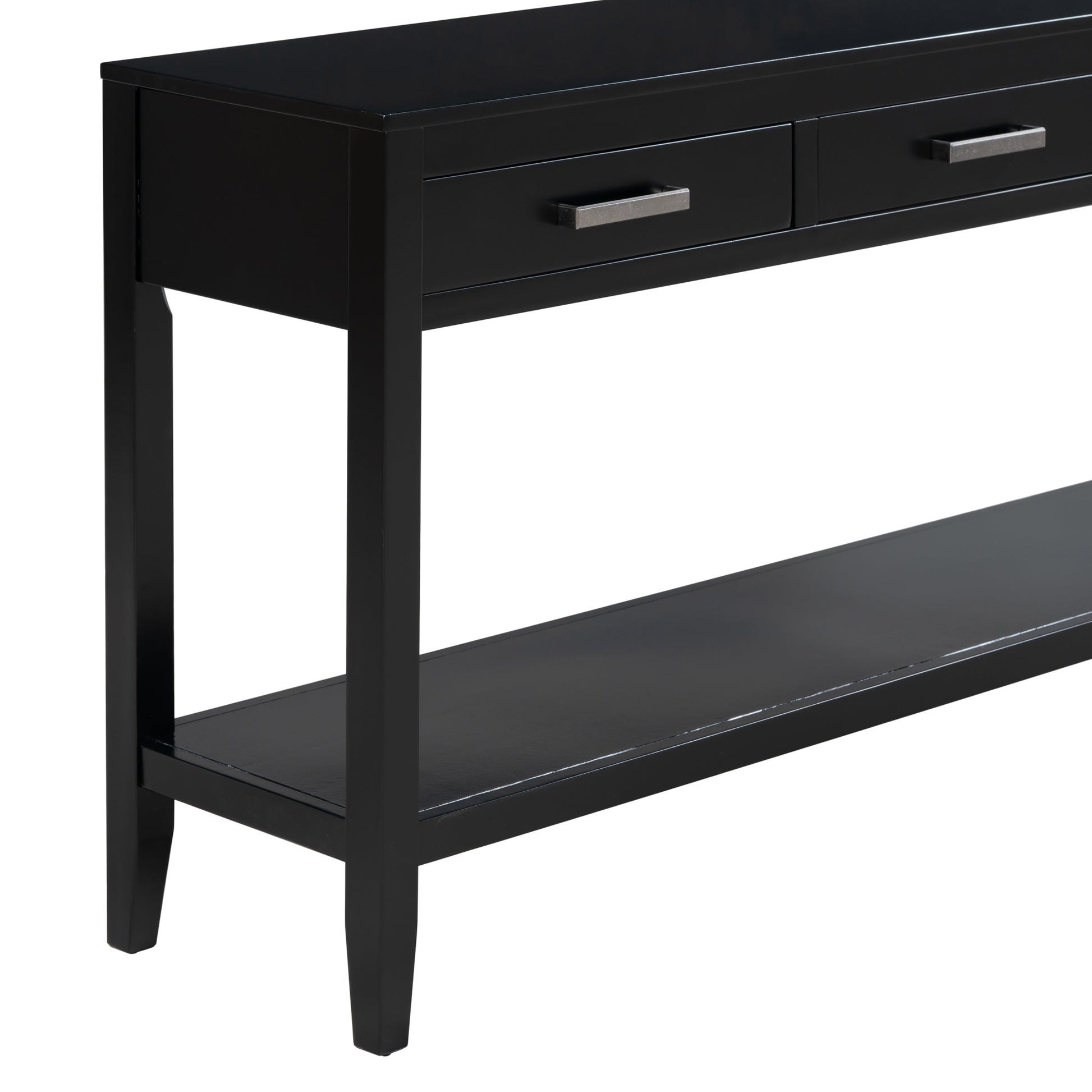 Contemporary 3 Drawer Console Table With 1 Shelf, Entrance Table For Entryway, Hallway, Living Room, Foyer, Corridor Black Primary Living Space American Design Mdf