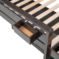 Loft Bed With Rolling Cabinet And Desk Espresso Espresso Solid Wood Mdf