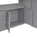 Loft Bed With Rolling Cabinet And Desk Gray Gray Solid Wood Mdf