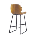 Set Of 2, Leather Bar Chair With High Density Sponge, Pu Chair Counter Height Pub Kitchen Stools For Dining Room,Homes,Bars, Kitchens,Brown Brown Pu