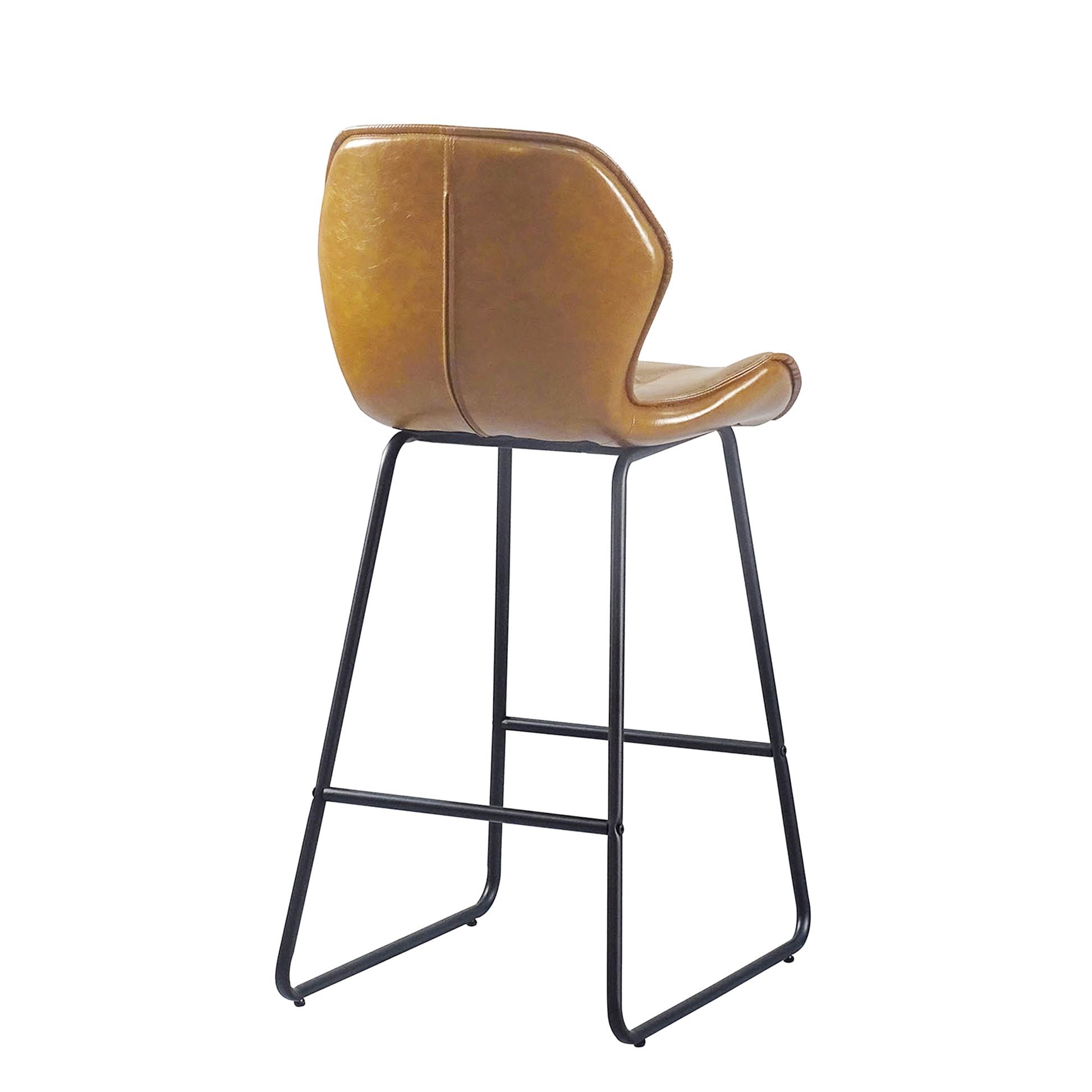 Set Of 2, Leather Bar Chair With High Density Sponge, Pu Chair Counter Height Pub Kitchen Stools For Dining Room,Homes,Bars, Kitchens,Brown Brown Pu