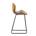 Set Of 2, Leather Bar Chair With High Density Sponge, Pu Chair Counter Height Pub Kitchen Stools For Dining Room,Homes,Bars, Kitchens,Brown Brown Pu